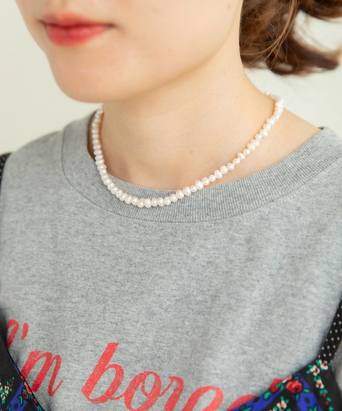 Dot＆Stripes CHILD WOMAN（ドットアンドストライプス　チャイルドウーマン）の「淡水ポテトパール ネックレス(調節あり)（ネックレス・レディース・アイボリー・FREE）」の7枚目の写真
