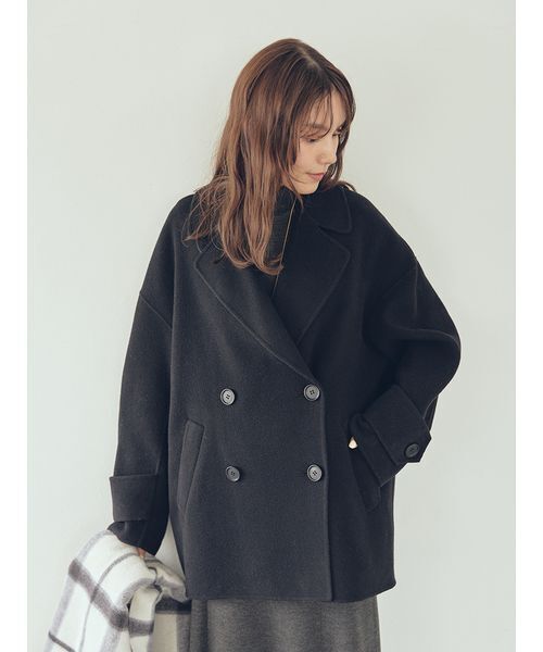 Mila Owen woolコクーンシルエットピーコート woolコクーンシルエットピーコート（ピーコート）｜Mila Owen（ミラ