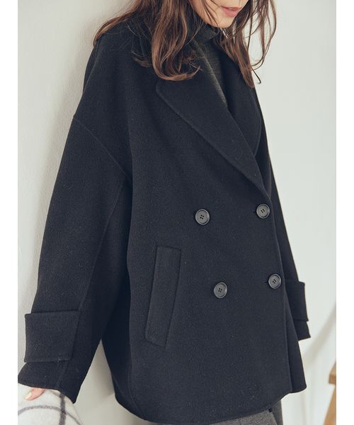 セール】woolコクーンシルエットピーコート（ピーコート）｜Mila Owen