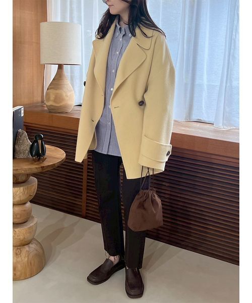 MilaOwen 人気ピーコート Mila Owen｜woolコクーンシルエットピーコート | Rakuten