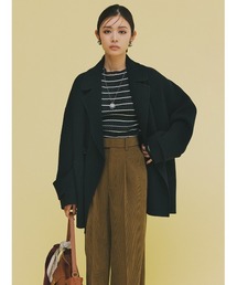 woolコクーンシルエットピーコート