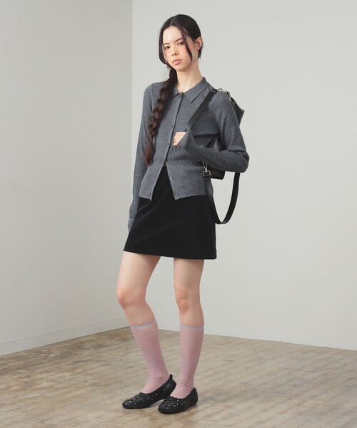 Ray BEAMS（レイビームス）の「モール ミニ スカート（スカート・レディース・ブラック/グレー・0/1）」の9枚目の写真