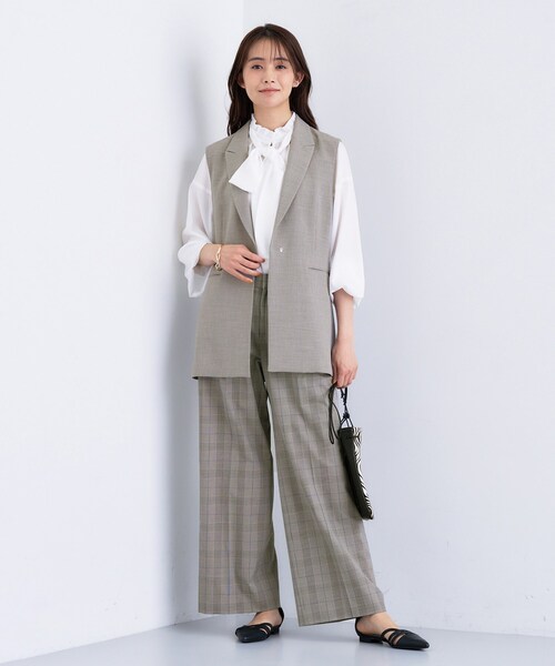 INDIVI(インディヴィ)の「【セットアップ可能】凹凸ストレッチ素材テーラードカラージレジャケット(テーラードジャケット・レディース・スミクロ/ライトグレー/ブラック系その他6/ライトグレー系5/ブラック系その他7・38/13/34/15 /05)」の8枚目の写真