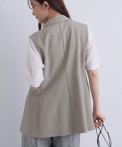 INDIVI(インディヴィ)の「【セットアップ可能】凹凸ストレッチ素材テーラードカラージレジャケット(テーラードジャケット・レディース・スミクロ/ライトグレー/ブラック系その他6/ライトグレー系5/ブラック系その他7・38/13/34/15 /05)」の10枚目の写真