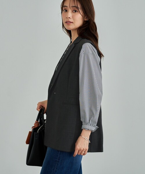 INDIVI(インディヴィ)の「【セットアップ可能】凹凸ストレッチ素材テーラードカラージレジャケット(テーラードジャケット・レディース・スミクロ/ライトグレー/ブラック系その他6/ライトグレー系5/ブラック系その他7・38/13/34/15 /05)」の13枚目の写真