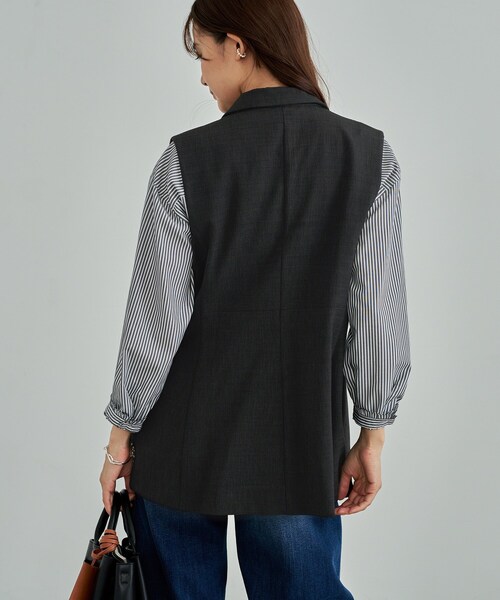 INDIVI(インディヴィ)の「【セットアップ可能】凹凸ストレッチ素材テーラードカラージレジャケット(テーラードジャケット・レディース・スミクロ/ライトグレー/ブラック系その他6/ライトグレー系5/ブラック系その他7・38/13/34/15 /05)」の14枚目の写真