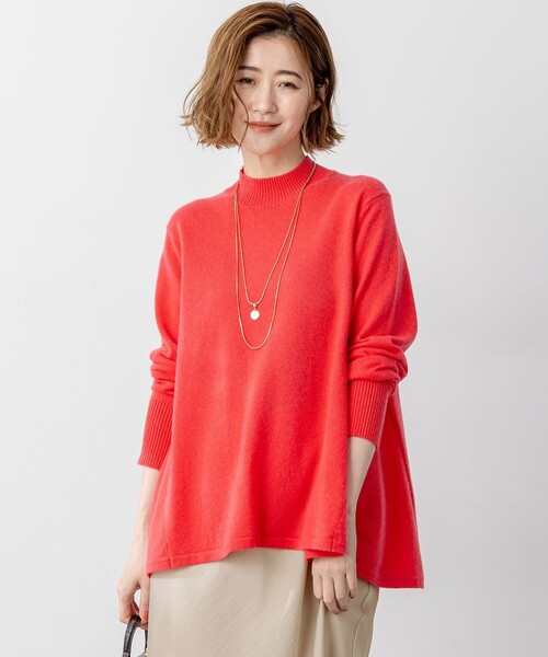23区（ニジュウサンク）の「【洗える】ピュアカシミヤ フレア ニット（ニット/セーター・レディース・ブルー系/イエロー系/黄土色系/ライトグレー系/スカイブルー系/オレンジ系/ベージュ系・38）」の7枚目の写真