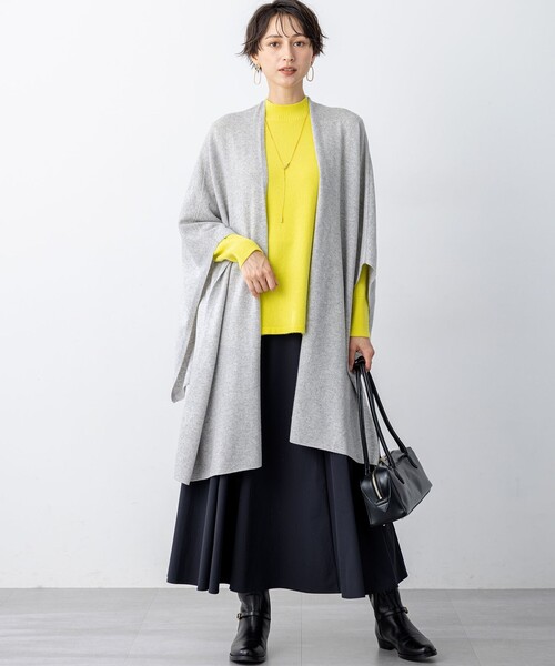 23区（ニジュウサンク）の「【洗える】ピュアカシミヤ フレア ニット（ニット/セーター・レディース・ブルー系/イエロー系/黄土色系/ライトグレー系/スカイブルー系/オレンジ系/ベージュ系・38）」の8枚目の写真