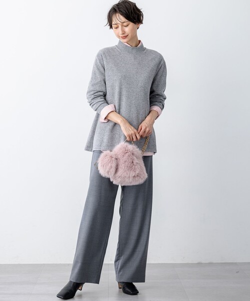 23区（ニジュウサンク）の「【洗える】ピュアカシミヤ フレア ニット（ニット/セーター・レディース・ブルー系/イエロー系/黄土色系/ライトグレー系/スカイブルー系/オレンジ系/ベージュ系・38）」の10枚目の写真