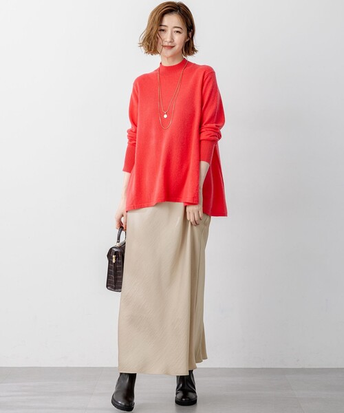 23区（ニジュウサンク）の「【洗える】ピュアカシミヤ フレア ニット（ニット/セーター・レディース・ブルー系/イエロー系/黄土色系/ライトグレー系/スカイブルー系/オレンジ系/ベージュ系・38）」の15枚目の写真