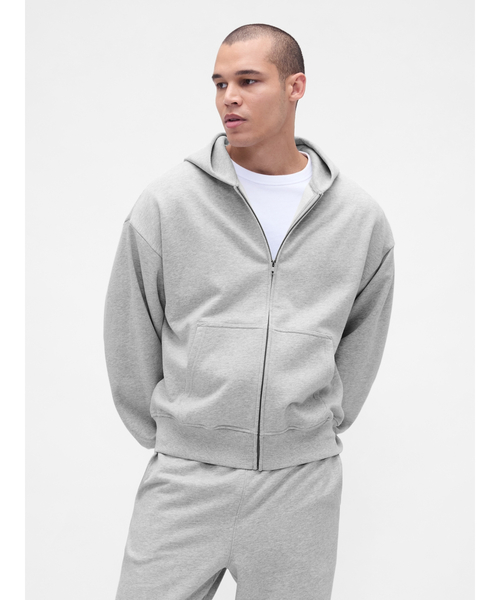 ざ*ん様 GAP グレー ジップアップパーカー ヘビーウェイト ジップアップ パーカー（パーカー）｜GAP
