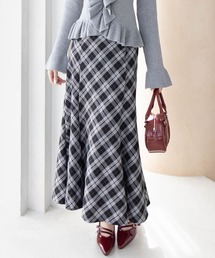 CLEAR BASIC | 【低身長用サイズ有】バックレースアップチェック柄マーメイドスカート[フェミニン 着回し抜群 大人]≪AW新作≫(スカート)