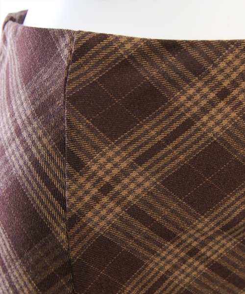 CLEAR BASIC（クリアベーシック）の「【低身長用サイズ有】バックレースアップチェック柄マーメイドスカート[フェミニン 着回し抜群 大人]≪AW新作≫（スカート・レディース・ブラウン/ネイビー/ブラック/ベージュ・PF/F）」の18枚目の写真