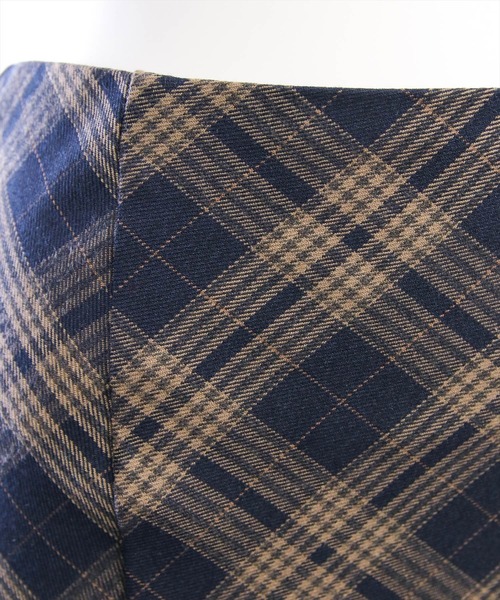 CLEAR BASIC（クリアベーシック）の「【低身長用サイズ有】バックレースアップチェック柄マーメイドスカート[フェミニン 着回し抜群 大人]≪AW新作≫（スカート・レディース・ブラウン/ネイビー/ブラック/ベージュ・PF/F）」の19枚目の写真