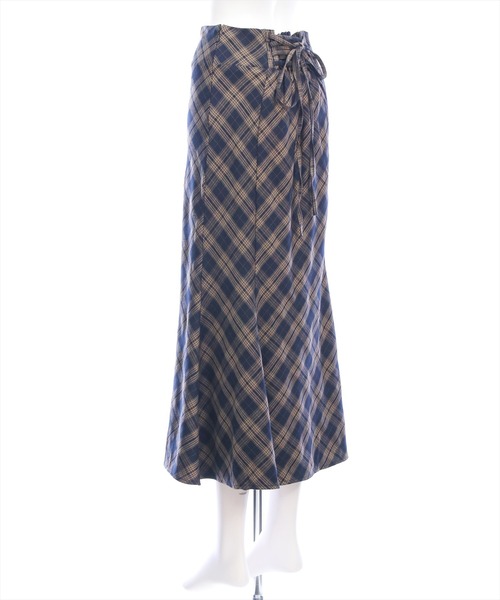 CLEAR BASIC（クリアベーシック）の「【低身長用サイズ有】バックレースアップチェック柄マーメイドスカート[フェミニン 着回し抜群 大人]≪AW新作≫（スカート・レディース・ブラウン/ネイビー/ブラック/ベージュ・PF/F）」の22枚目の写真