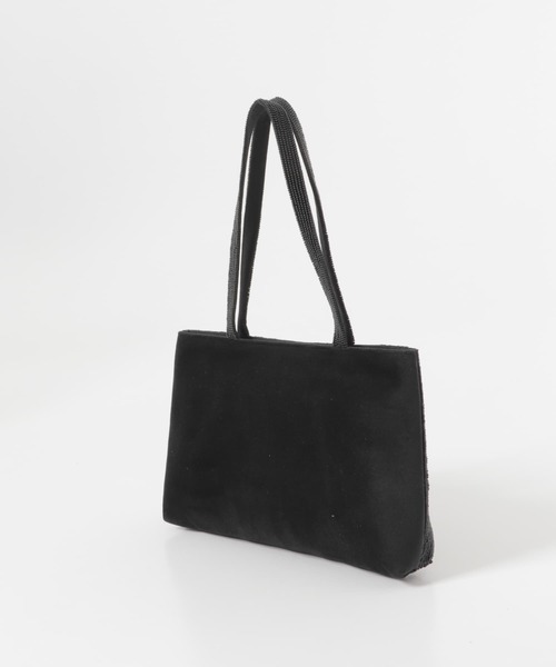 vintageビーズハンドバッグハンドメイドフランスアメリカイタリアブラック黒 50's～60's USA VINTAGE MESH DESIGN BEADS GAMAGUCHI HAND BAG