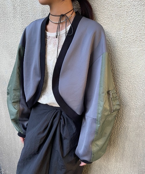 AIC.（エーアイシー）の「MA-1ショートボレロ（カーディガン/ボレロ・レディース・ブラック/チャコールグレー・FREE）」の5枚目の写真