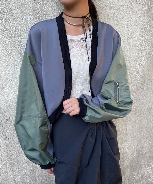 AIC.（エーアイシー）の「MA-1ショートボレロ（カーディガン/ボレロ・レディース・ブラック/チャコールグレー・FREE）」の6枚目の写真