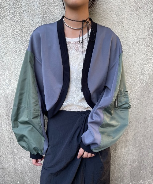 AIC.（エーアイシー）の「MA-1ショートボレロ（カーディガン/ボレロ・レディース・ブラック/チャコールグレー・FREE）」の8枚目の写真