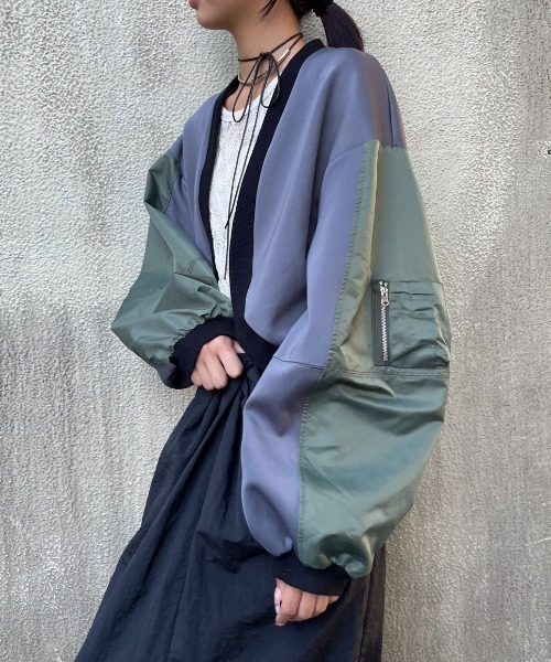 AIC.（エーアイシー）の「MA-1ショートボレロ（カーディガン/ボレロ・レディース・ブラック/チャコールグレー・FREE）」の7枚目の写真