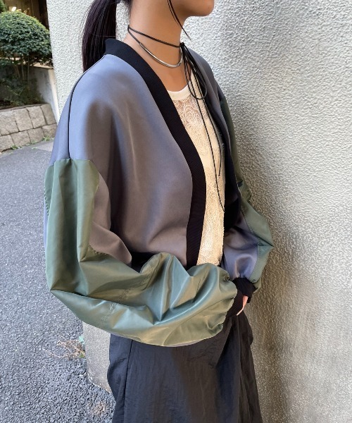 AIC.（エーアイシー）の「MA-1ショートボレロ（カーディガン/ボレロ・レディース・ブラック/チャコールグレー・FREE）」の10枚目の写真