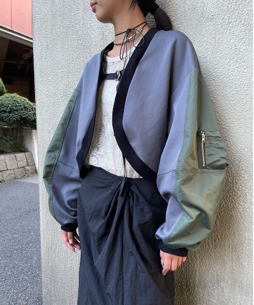 AIC.（エーアイシー）の「MA-1ショートボレロ（カーディガン/ボレロ・レディース・ブラック/チャコールグレー・FREE）」の12枚目の写真