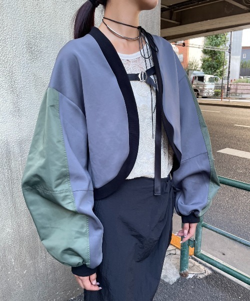 AIC.（エーアイシー）の「MA-1ショートボレロ（カーディガン/ボレロ・レディース・ブラック/チャコールグレー・FREE）」の13枚目の写真