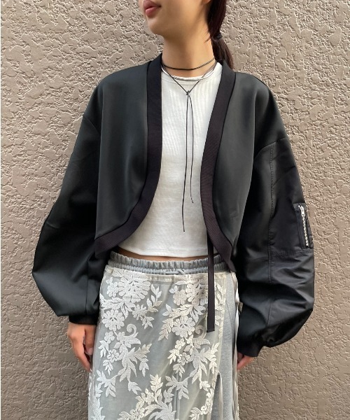 AIC.（エーアイシー）の「MA-1ショートボレロ（カーディガン/ボレロ・レディース・ブラック/チャコールグレー・FREE）」の21枚目の写真