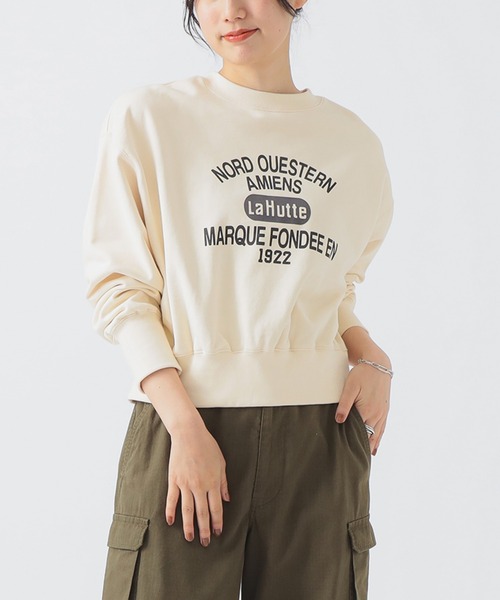 B:MING by BEAMS（ビーミングバイビームス）の「【別注】La Hutte / ロゴ スウェット（スウェット・レディース・グレー/ホワイト系その他5/チャコールグレー・ONE SIZE）」の2枚目の写真