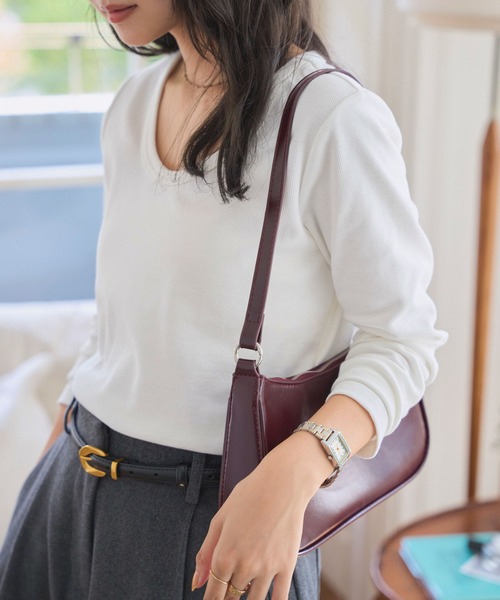 KOBE LETTUCE（コウベレタス）の「ホーボーショルダーバッグ（ショルダーバッグ・レディース・ブラウン/ワイン/ブラック・F）」の18枚目の写真