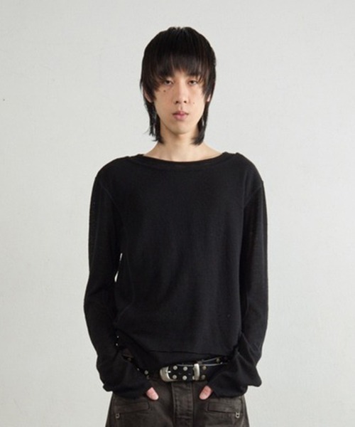 NVRFRGT(ネヴァーフォーゲット)の「DOUBLE LAYERED LONG SLEEVE T SHIRT(Tシャツ/カットソー・メンズ・ホワイト/ブラック・2/1)」の2枚目の写真