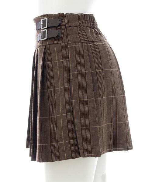 INGNI（イング）の「サイドベルトチェック柄プリーツスカパン（スカート・レディース・ブラウン系その他2/グレー系8・FREE）」の3枚目の写真