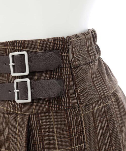 INGNI（イング）の「サイドベルトチェック柄プリーツスカパン（スカート・レディース・ブラウン系その他2/グレー系8・FREE）」の8枚目の写真