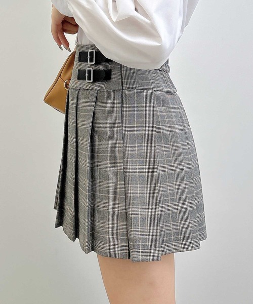 INGNI（イング）の「サイドベルトチェック柄プリーツスカパン（スカート・レディース・ブラウン系その他2/グレー系8・FREE）」の11枚目の写真