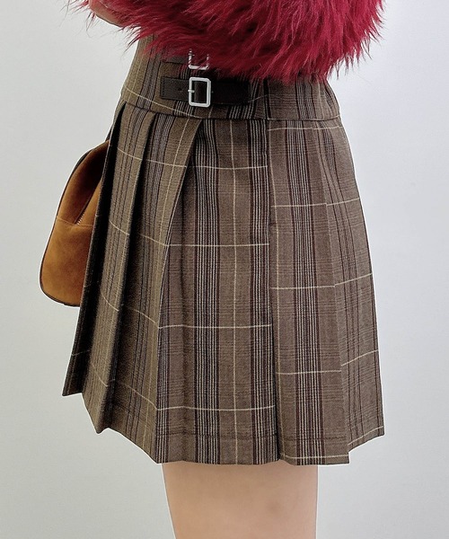 INGNI（イング）の「サイドベルトチェック柄プリーツスカパン（スカート・レディース・ブラウン系その他2/グレー系8・FREE）」の12枚目の写真