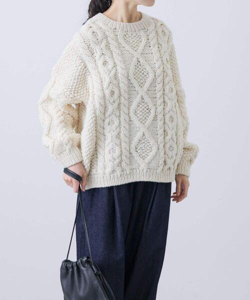 かぐれ（カグレ）の「ペルーアランプルオーバーニット（ニット/セーター・レディース・グレー/アイボリー・FREE）」の6枚目の写真