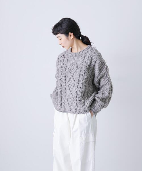 かぐれ（カグレ）の「ペルーアランプルオーバーニット（ニット/セーター・レディース・グレー/アイボリー・FREE）」の9枚目の写真
