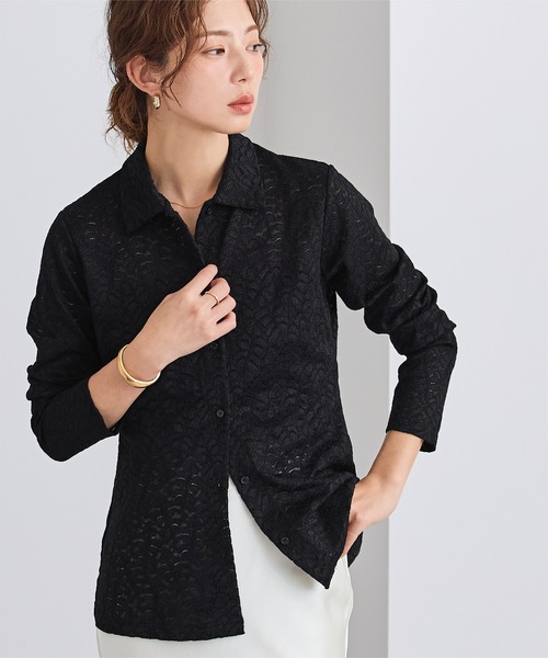 UR'S(ユアーズ)の「レースポロデザインブラウス(シャツ/ブラウス・レディース・ホワイト/ブラック・L/M/S)」の10枚目の写真
