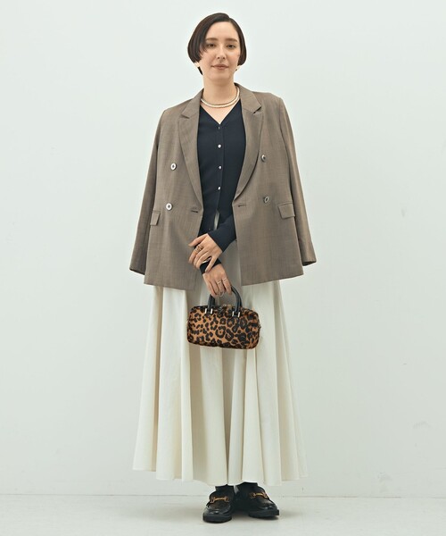 NOLLEY’S（ノーリーズ）の「ウォッシャブルダブルジャケット（テーラードジャケット・レディース・ブラウン/ネイビー・38/36）」の3枚目の写真