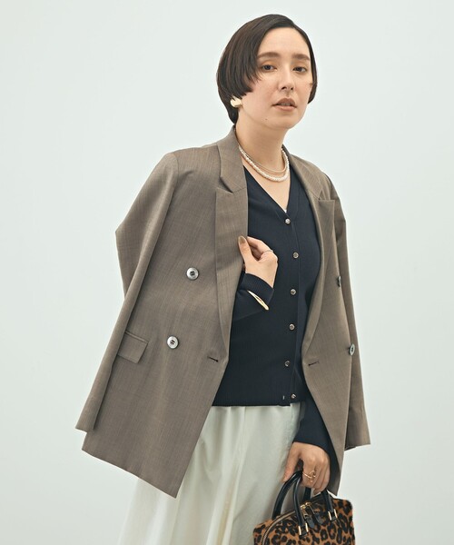 NOLLEY’S（ノーリーズ）の「ウォッシャブルダブルジャケット（テーラードジャケット・レディース・ブラウン/ネイビー・38/36）」の6枚目の写真