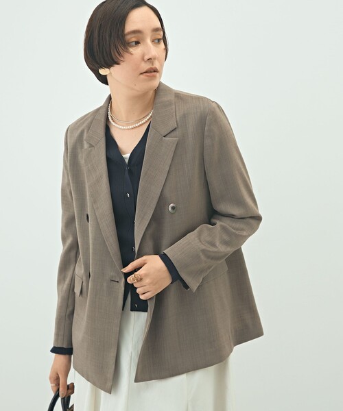 NOLLEY’S（ノーリーズ）の「ウォッシャブルダブルジャケット（テーラードジャケット・レディース・ブラウン/ネイビー・38/36）」の7枚目の写真