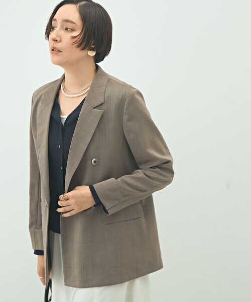 NOLLEY’S（ノーリーズ）の「ウォッシャブルダブルジャケット（テーラードジャケット・レディース・ブラウン/ネイビー・38/36）」の8枚目の写真