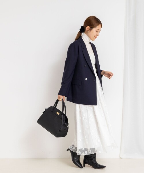 NOLLEY’S（ノーリーズ）の「ウォッシャブルダブルジャケット（テーラードジャケット・レディース・ブラウン/ネイビー・38/36）」の12枚目の写真