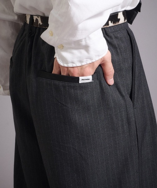 Perushu(ペルーシュ)の「ウールタッチ 2タックワイドスラックスパンツ(スラックス・メンズ・ブラック/グレー/ブラウン・MEDIUM/SMALL/LARGE)」の20枚目の写真