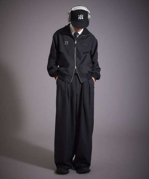 Perushu(ペルーシュ)の「ウールタッチ 2タックワイドスラックスパンツ(スラックス・メンズ・ブラック/グレー/ブラウン・MEDIUM/SMALL/LARGE)」の10枚目の写真