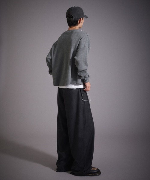 Perushu(ペルーシュ)の「ウールタッチ 2タックワイドスラックスパンツ(スラックス・メンズ・ブラック/グレー/ブラウン・MEDIUM/SMALL/LARGE)」の9枚目の写真