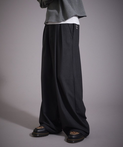 Perushu(ペルーシュ)の「ウールタッチ 2タックワイドスラックスパンツ(スラックス・メンズ・ブラック/グレー/ブラウン・MEDIUM/SMALL/LARGE)」の5枚目の写真