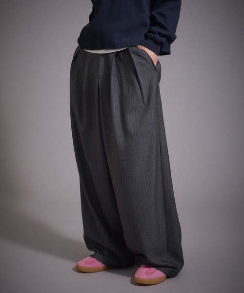 Perushu(ペルーシュ)の「ウールタッチ 2タックワイドスラックスパンツ(スラックス・メンズ・ブラック/グレー/ブラウン・MEDIUM/SMALL/LARGE)」の21枚目の写真