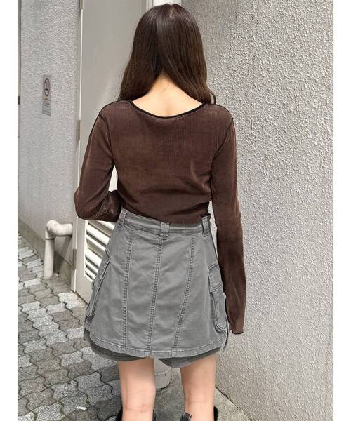 MURUA（ムルーア）の「ウォッシュカーゴスカートパンツ（スカート・レディース・グレー/ブラック/ベージュ・1/2）」の12枚目の写真