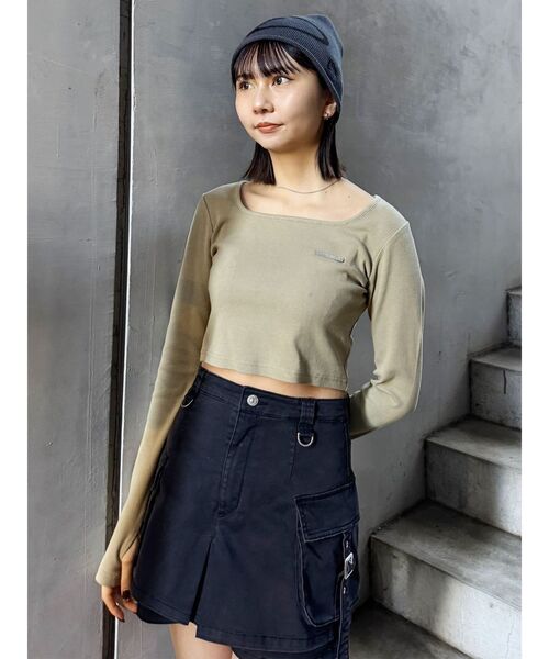 MURUA（ムルーア）の「ウォッシュカーゴスカートパンツ（スカート・レディース・グレー/ブラック/ベージュ・1/2）」の14枚目の写真